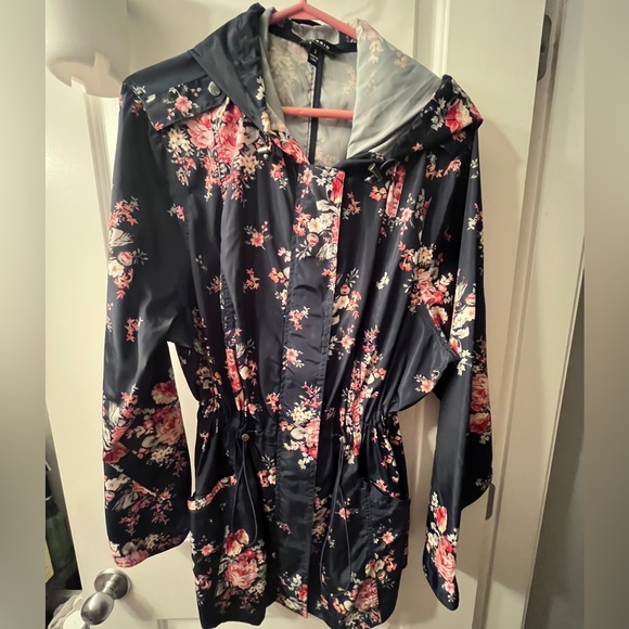 torrid Jackets & Blazers - Torrid Black Floral Nylon Rain Jacket